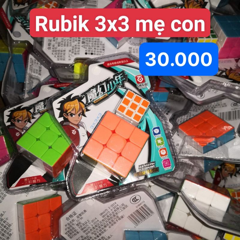 Đồ chơi Rubik 3x3 loại tốt kèm 1 khối rubik nhỏ xinh