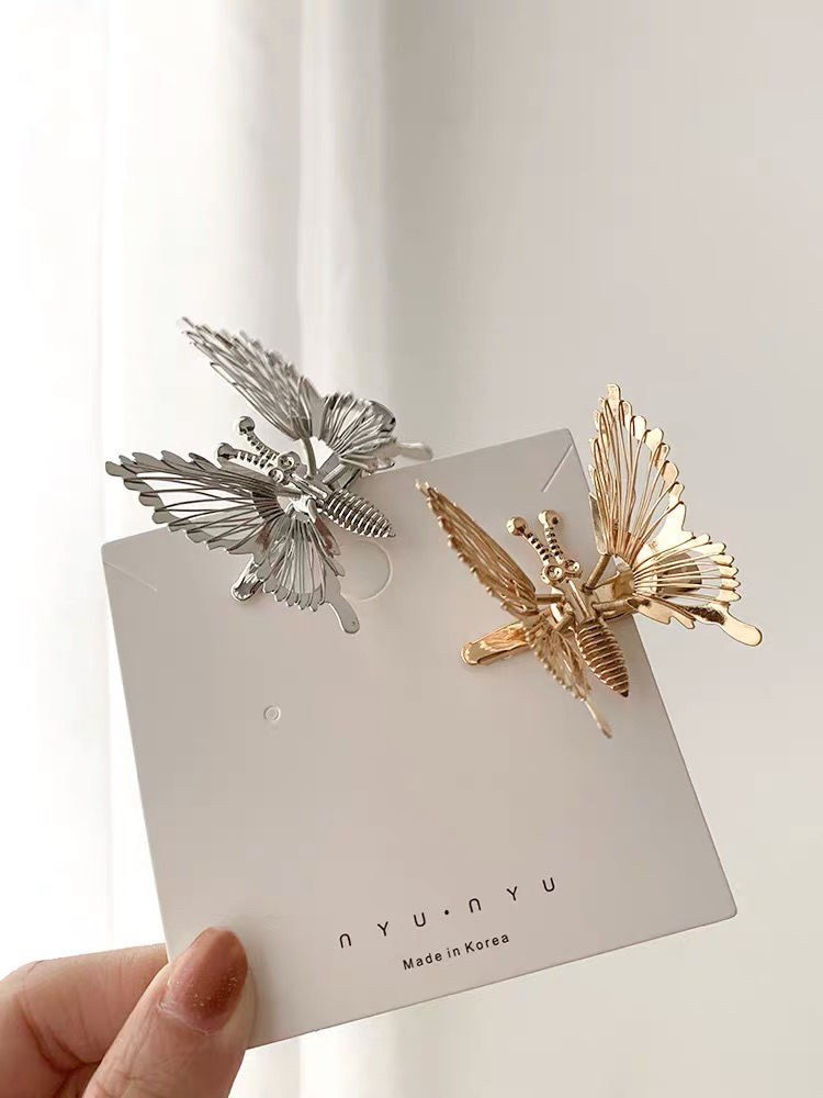 Kẹp Tóc Hình Bướm Dễ Thương Bằng Thép Không Gỉ