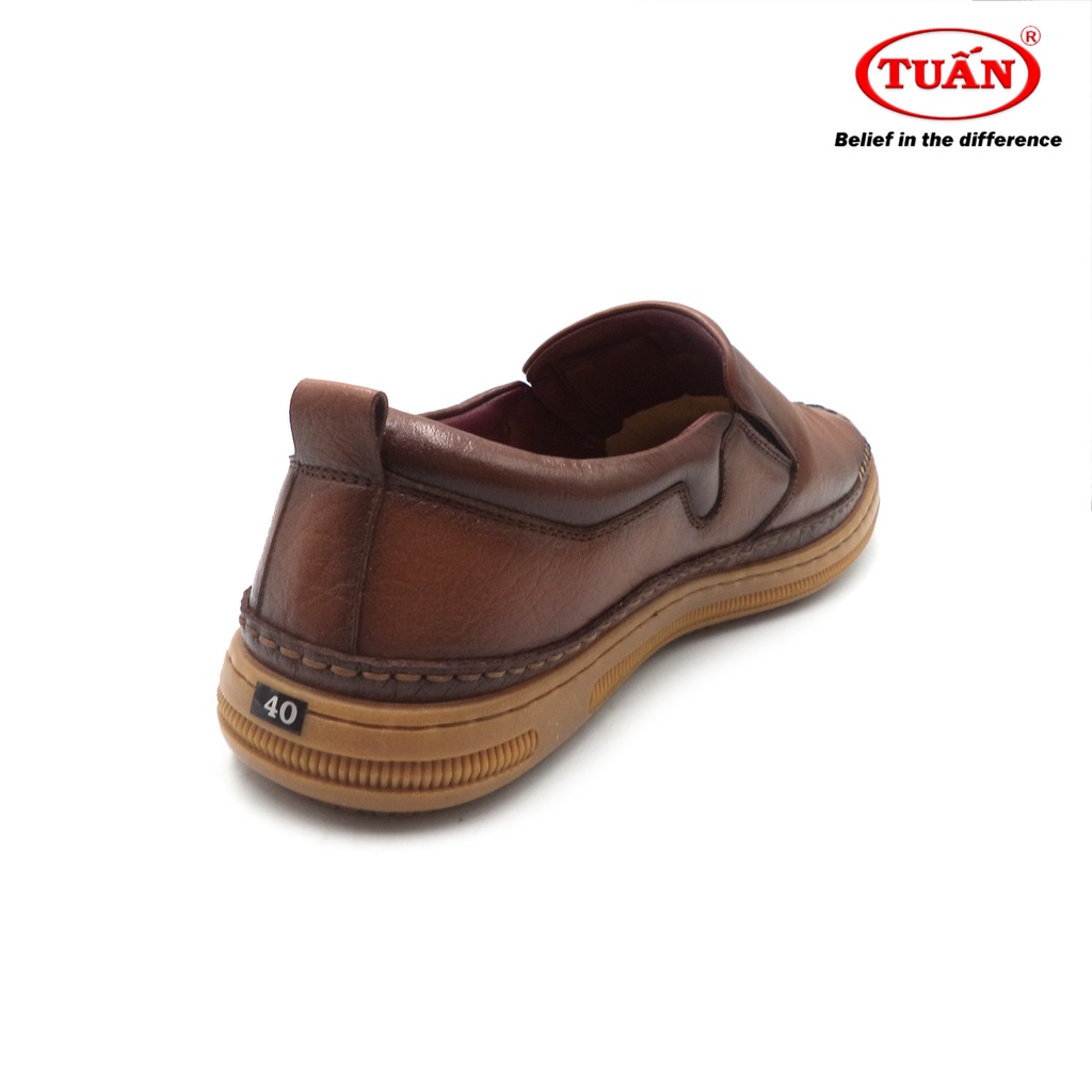 Giày da nam giày mọi quai da nhập khẩu đế cao su thương hiệu Tuấn GXHU-181