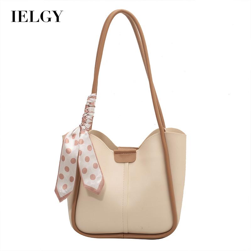 Ielgy Túi tote Đeo Vai Bằng Lụa Tinh Tế Đơn Giản Màu Sắc Tương Phản Thời Trang Dễ Phối Đồ Cho Mẹ Và Con Gái