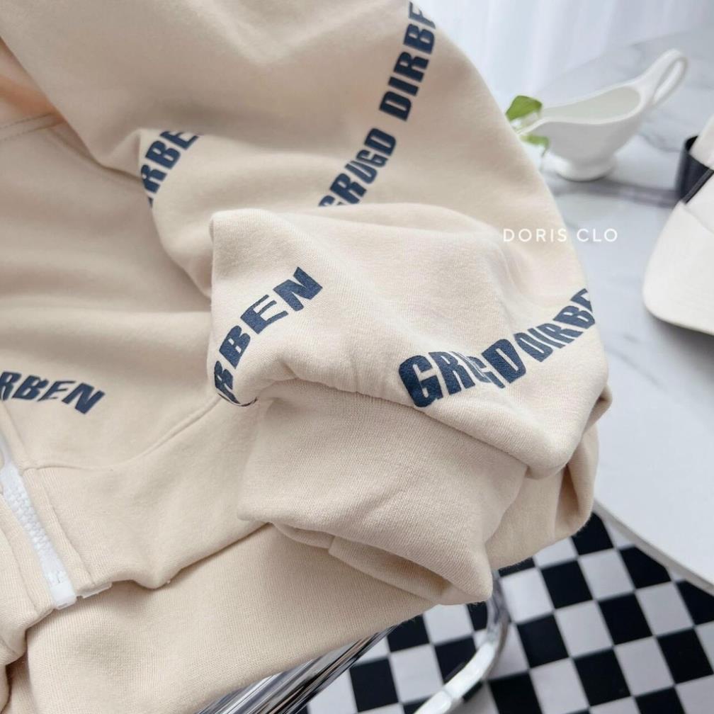 Áo Hoodie Dáng Rộng Thiên Thần Màu Be In Kín Chữ Nam Nữ Unisex Dáng Rộng Tay Bồng Ulzzang Hàn Quốc