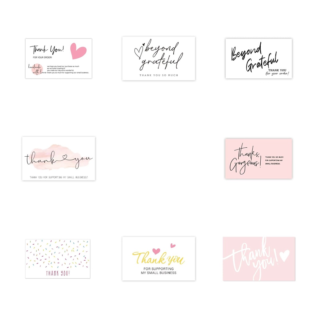 SET 50 THẺ CARD THANK YOU, CẢM ƠN, TRI ÂN KHÁCH HÀNG SHOP QUẦN ÁO, PHỤ KIỆN, DECOR CHỤP ẢNH, GÓI HÀNG