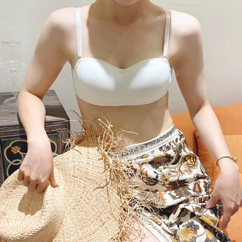 Áo lót không gọng màu trơn chống trượt cho nữ