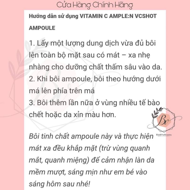Serum Tinh Chất giảm thâm giảm tàn nhang dưỡng da Vitamin C AMPLEN VC Shot Ampoule Serum