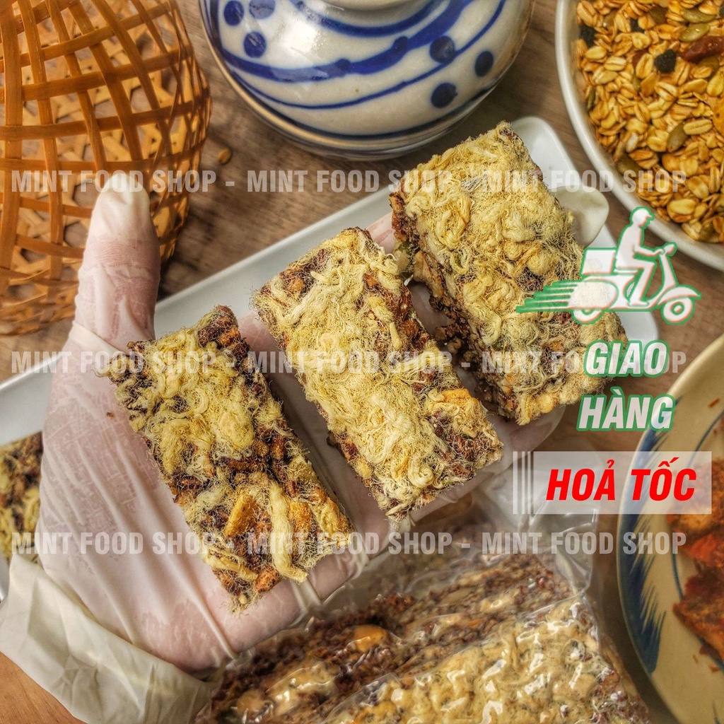 Thanh Gạo Lứt Ngũ Cốc Chà Bông Túi 500Gr - Thanh Gạo Lứt Chà Bông Mix Hạt Dinh Dưỡng