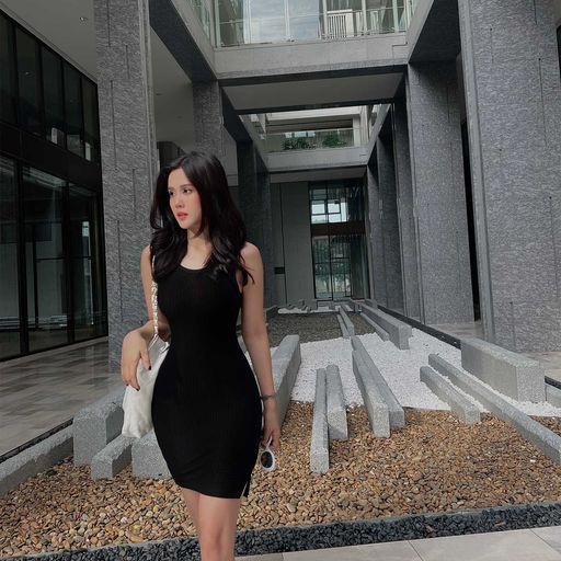 Đầm Ngắn Nữ Bodycon Slit , Chất Vải Thun Gân Mỏng Thoải Mái , WDN000238 ,SOMEHOW