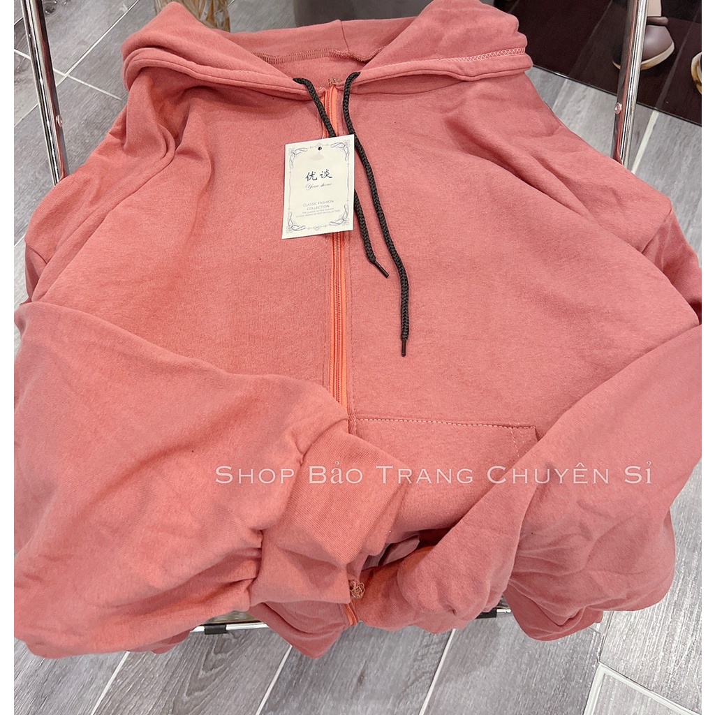Áo Khoác Nỉ Trơn Mũ 2 Lớp Màu Đỏ Gạch Hot Trend Chất Dày Form Rộng Unisex Nam Nữ