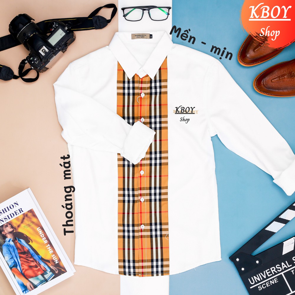 Áo sơ mi Nam Cổ bẻ Hàng Quãng Châu - sơ mi kẻ sọc nam 2 màu ĐEN/TRẮNG coton 4 chiều, mềm mịn, không nhăn - F094 | BigBuy360 - bigbuy360.vn