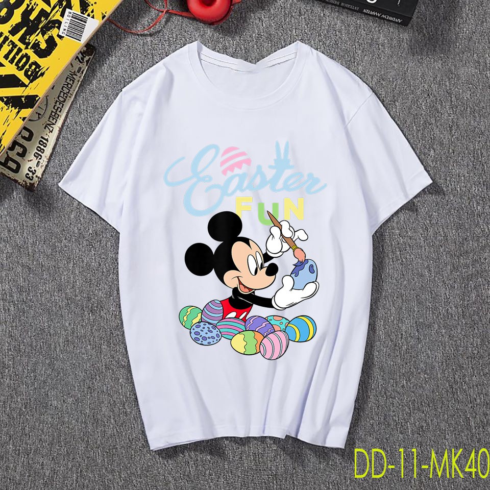 Áo Thun Chuột Mickey ( Có Size Trẻ Em ) Mouse Easter Fun Painting Eggs