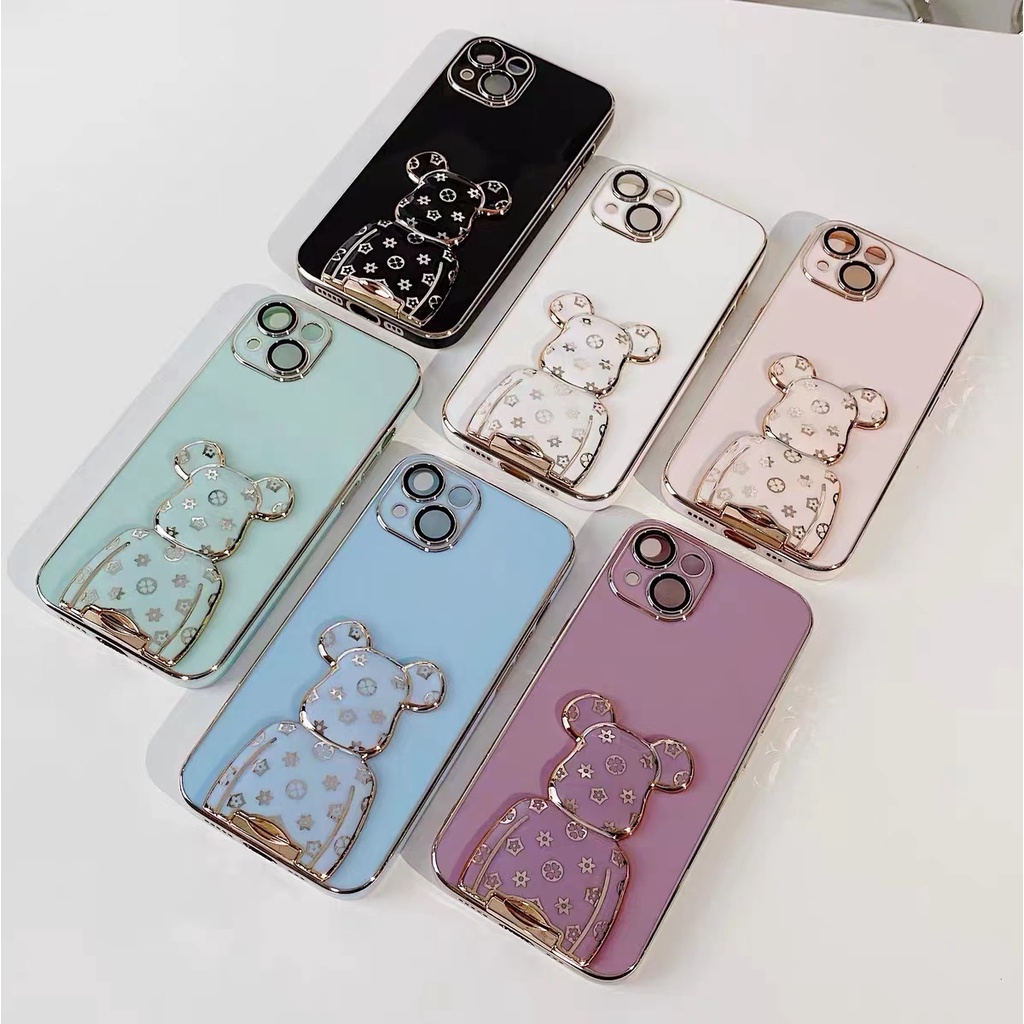 Ốp Điện Thoại Kèm Giá Đỡ Hình Gấu Sang Trọng Cho iphone 13 Pro Max i13 13pro 11ProMax i11 12Pro 12 Pro Max