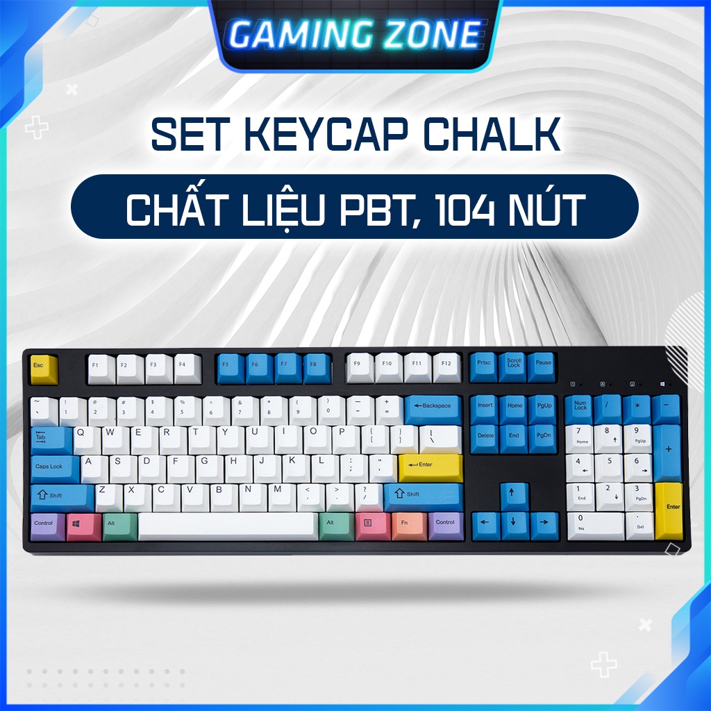 Keycap bàn phím cơ Carbon/Chalk/Bow/White Gray nhựa PBT 108 phím siêu đẹp