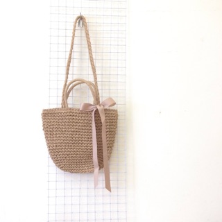 Túi cói Vintage nơ