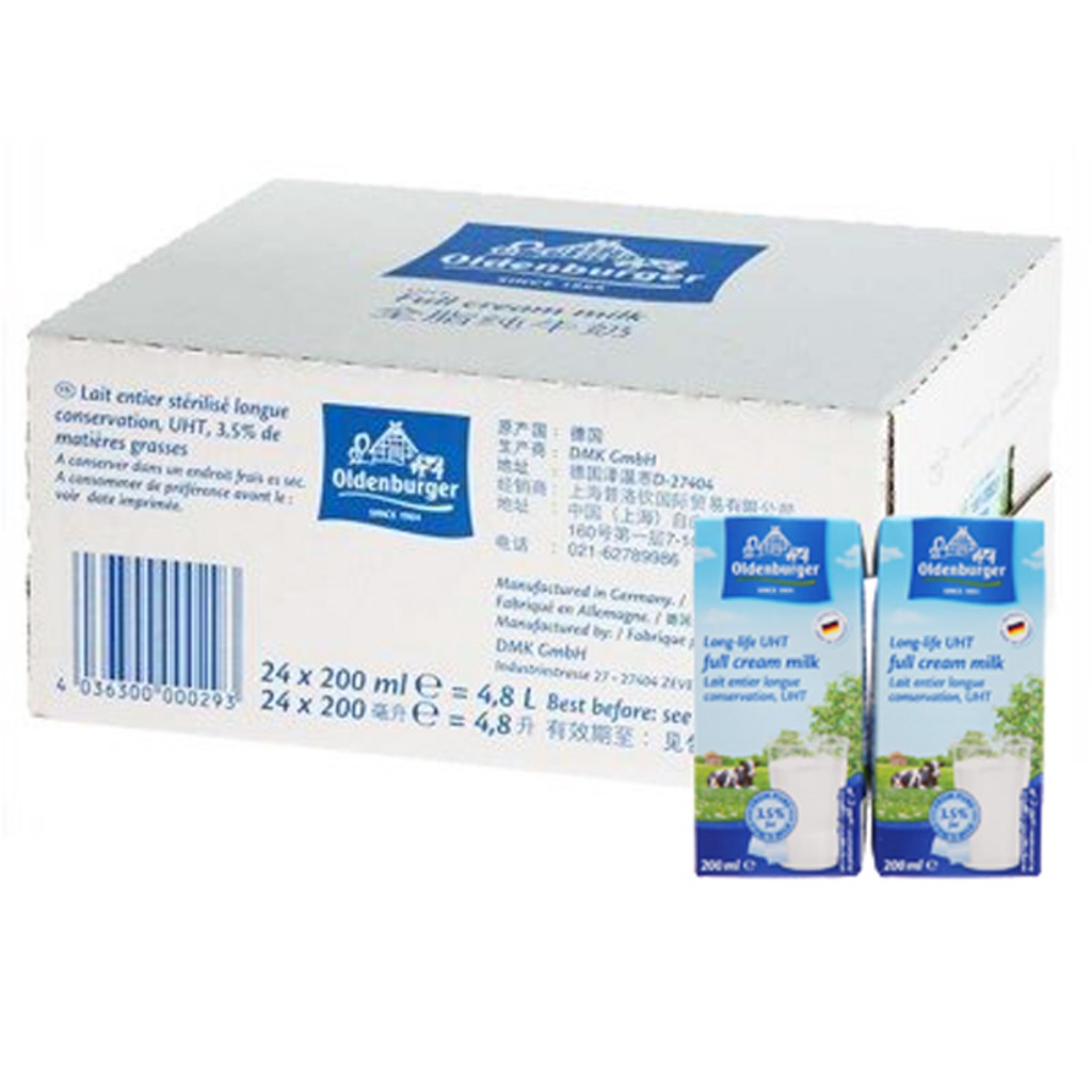 Sữa tươi nguyên kem Oldenburger thùng 24 hộp 200ml