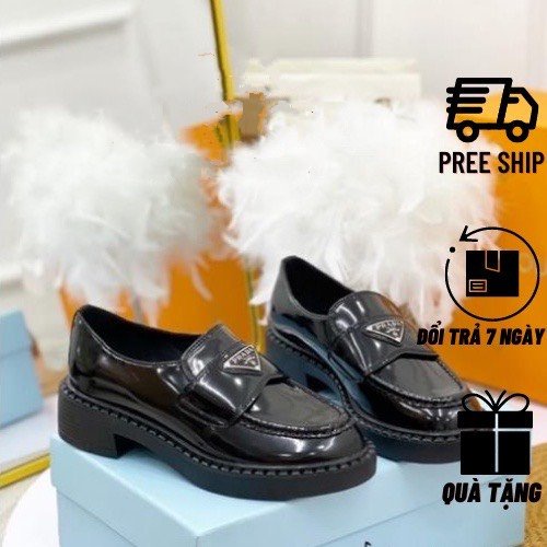 Giày nữ, giày lười Prada chất liệu tốt nhất Full box