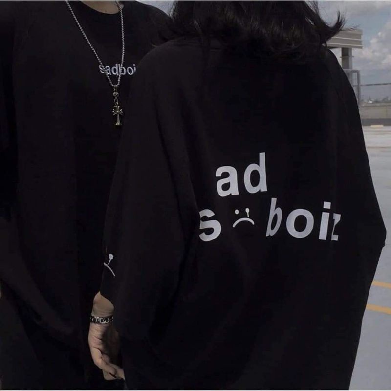 Áo phông thụng tay lỡ in chữ Sadboiz đẹp mê