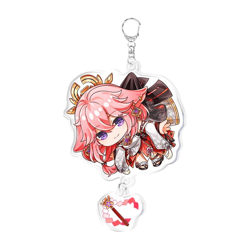Móc Khóa acrylic Họa Tiết Hoạt Hình Hotaru Kaedehara Kazuha Raiden Shogun Yae Miko Zhongli