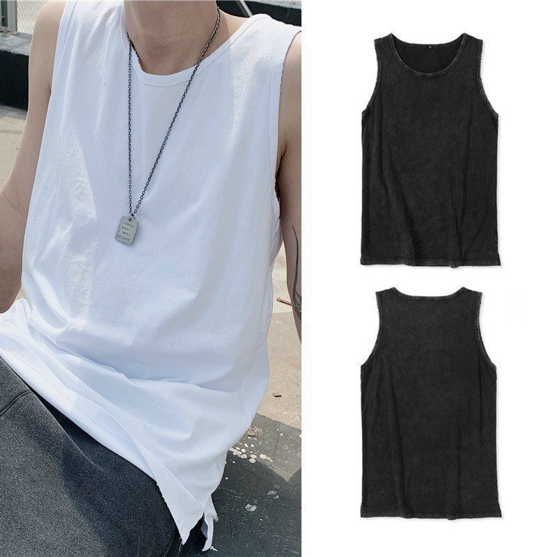 Áo thun nam nữ unisex sát nách chất thun trơn co giãn 4 chiều