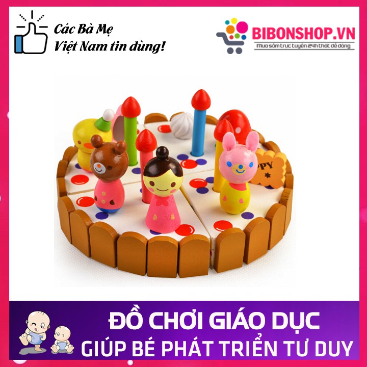 Bộ Đồ Chơi Bánh Kem Bằng Gỗ Cho Bé