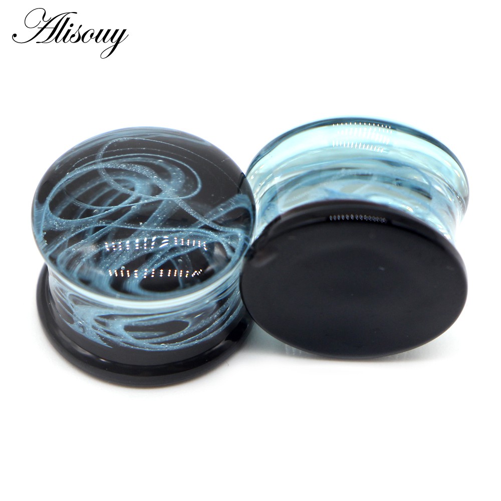 Alisouy Set 2 Khuyên Nong Tai Bằng Thủy Tinh Nhiều Màu Kích Thước 6-16mm Thời Trang Cho Nam Và Nữ