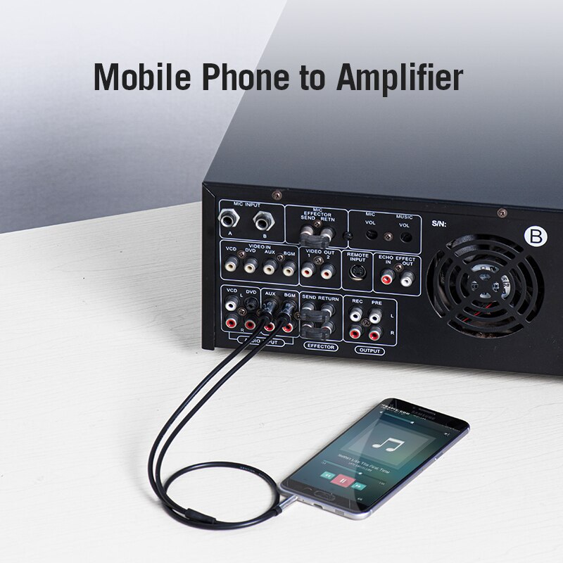 Dây Cáp Âm Thanh RCA Đầu Cắm 3.5mm Sang 2rca Aux Rca Tiện Dụng