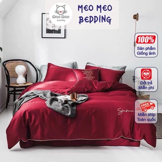 Bộ chăn ga gối lụa tencel 60s sumoi họa tiết thêu cao cấp