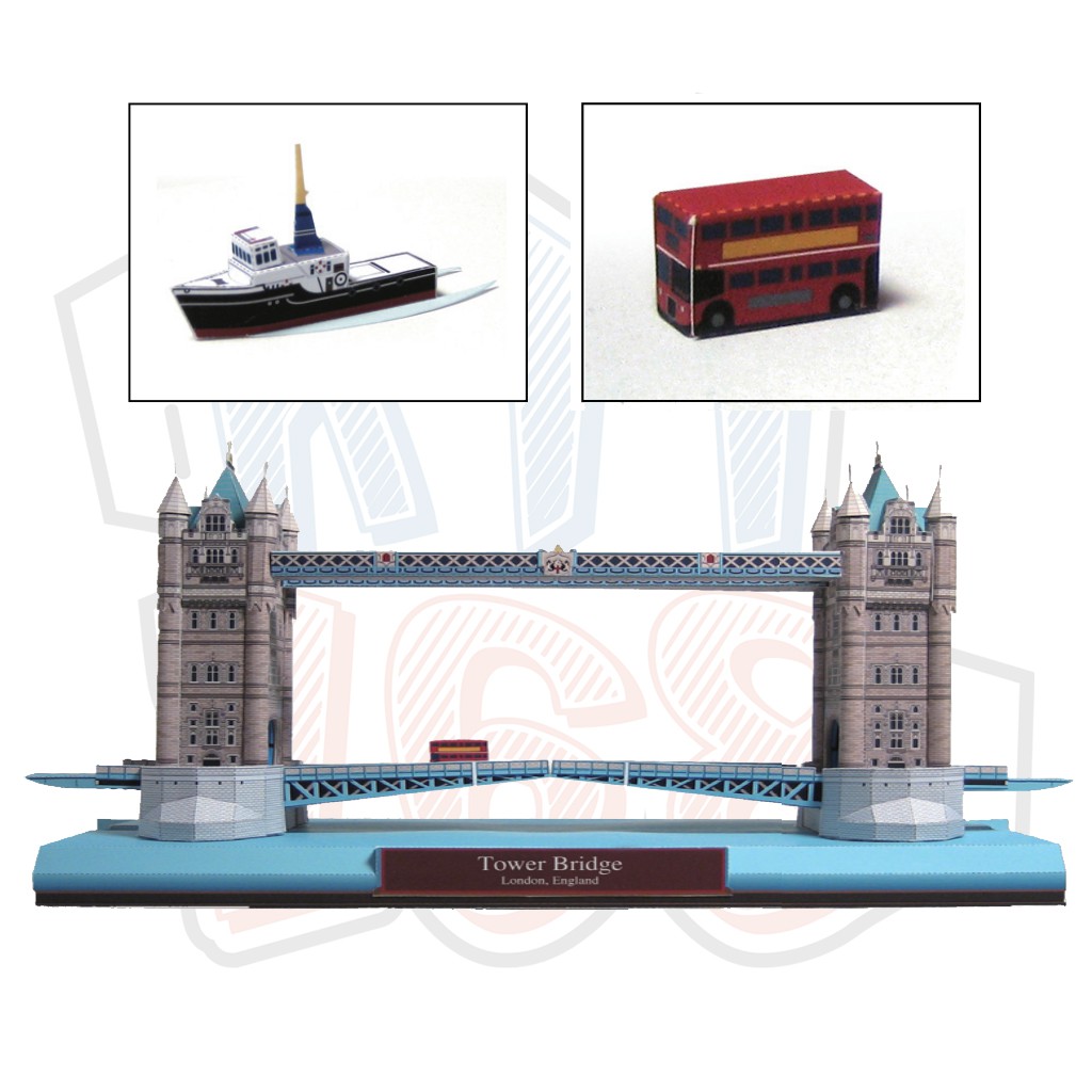 Mô hình giấy kiến trúc Cầu Tháp Luân Đôn Tower Bridge - England
