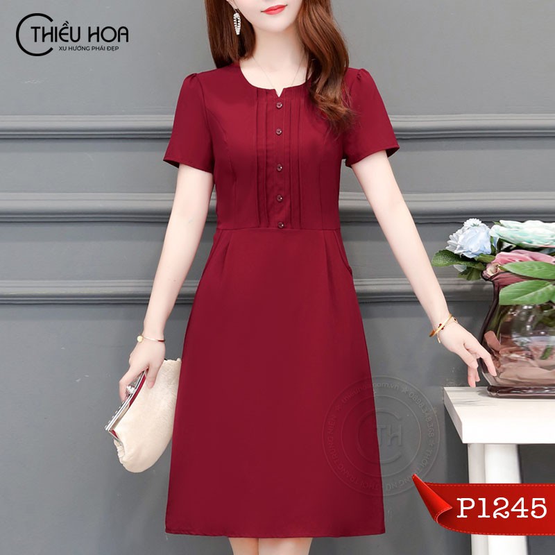Đầm Trung Niên Cao Cấp Thiều Hoa Thiết Kế Trẻ Trung Sang Trọng Chất Liệu Vải Thoáng Mát Mềm Mại Dn0P1245