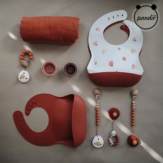 Yếm ăn dặm mushie bibs đan mạch cho bé