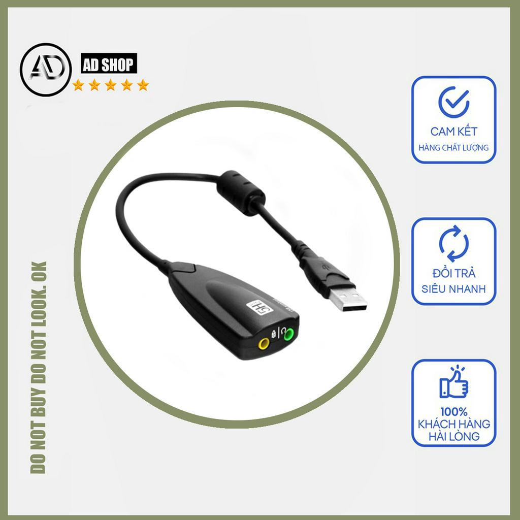 USB Sound card cao cấp 5Hv2 7.1 - Dây chia MIc và Loa từ cổng USB