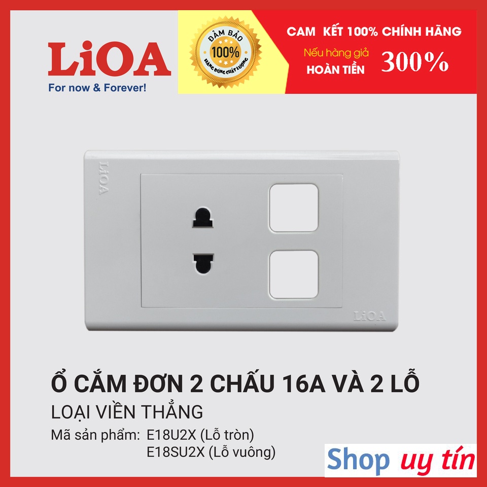 [CHÍNH HÃNG] Mặt ổ cắm LiOA âm tường có lỗ công tắc - Mặt ổ cắm điện lắp trong nhà LiOA loại 1 ổ cắm, 2 ổ cắm, 3 ổ cắm