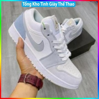 Giày Jordan 1 Low Paris Trắng Xám, JD1 Low Paris Cổ Thấp Gót Xanh Thời Trang Hot Hit 2021 -Top1 -NT19