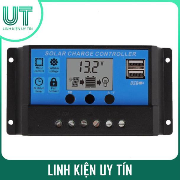 Thiết bị sạc pin từ năng lượng mặt trời đầu USB màn hình LCD 30A 12V24V