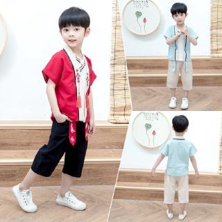 Hán phục retro phong cách Trung Hoa thời trang xuân thu cho bé trai