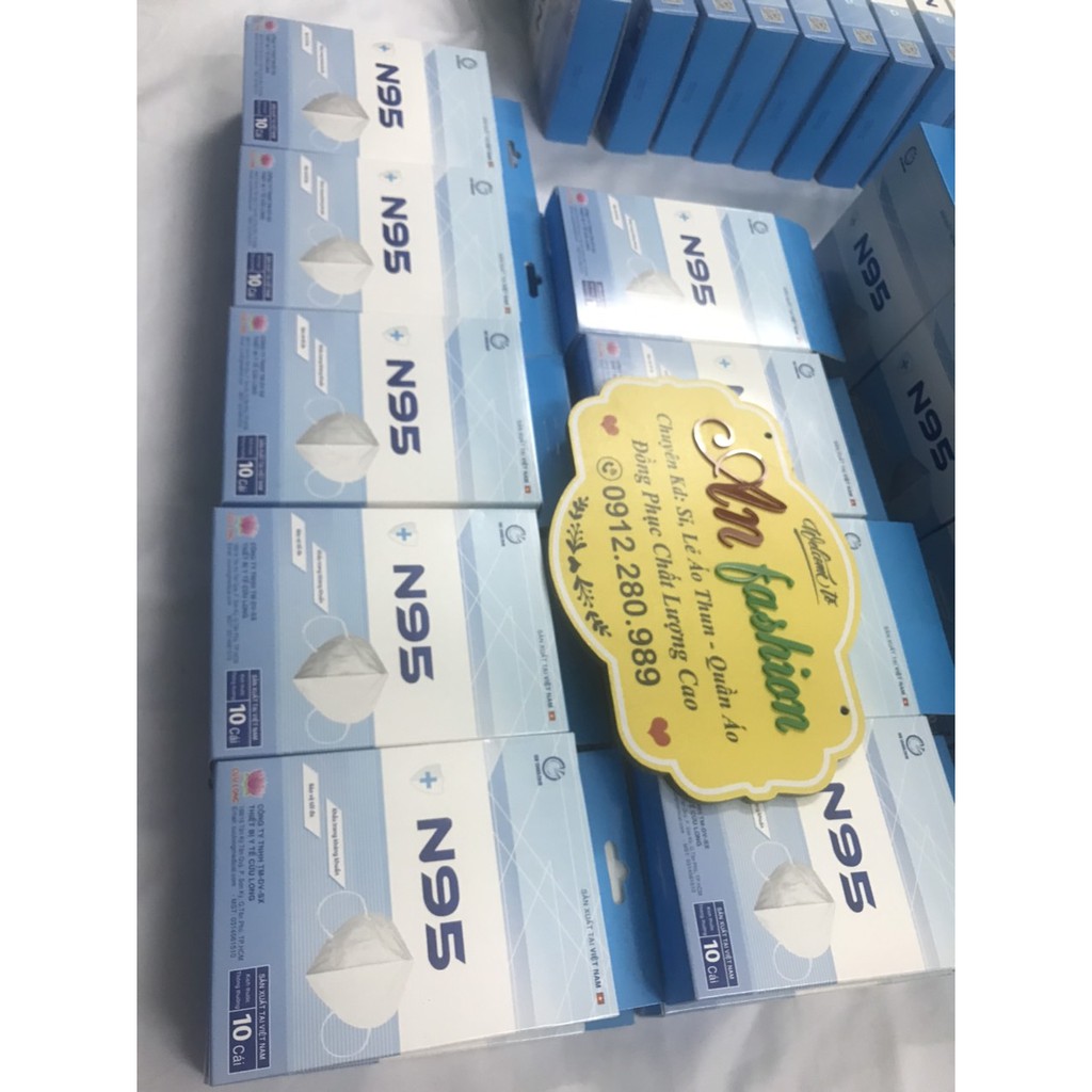 Khẩu trang N95 không van Cửu Long 6 Lớp Màu Trắng Và Màu Xám  (1hộp 10 cái)