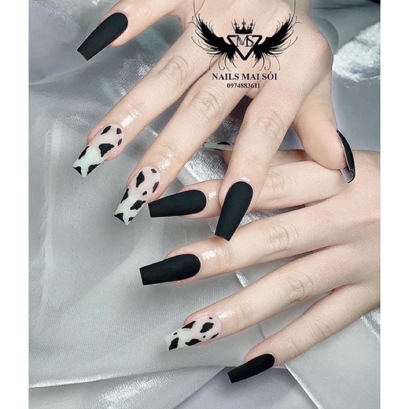 🎀Nailbox,móng up thiết kế đen bò🎀