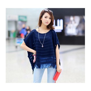 Áo len lưới tua rua form rộng