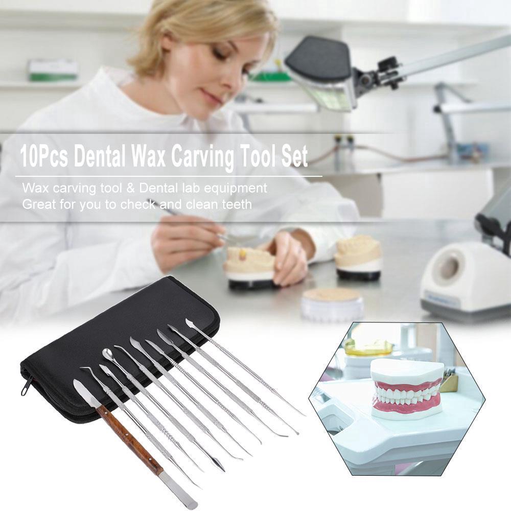 Bộ 10 dụng cụ điêu khắc sáp phòng thí nghiệm nha khoa bằng thép không gỉ