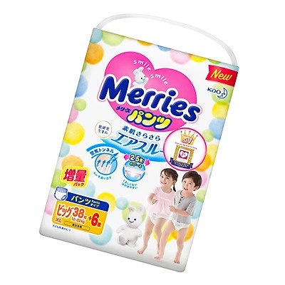 Bỉm tả quần Merries size XL38+6 cho bé 12-22kg