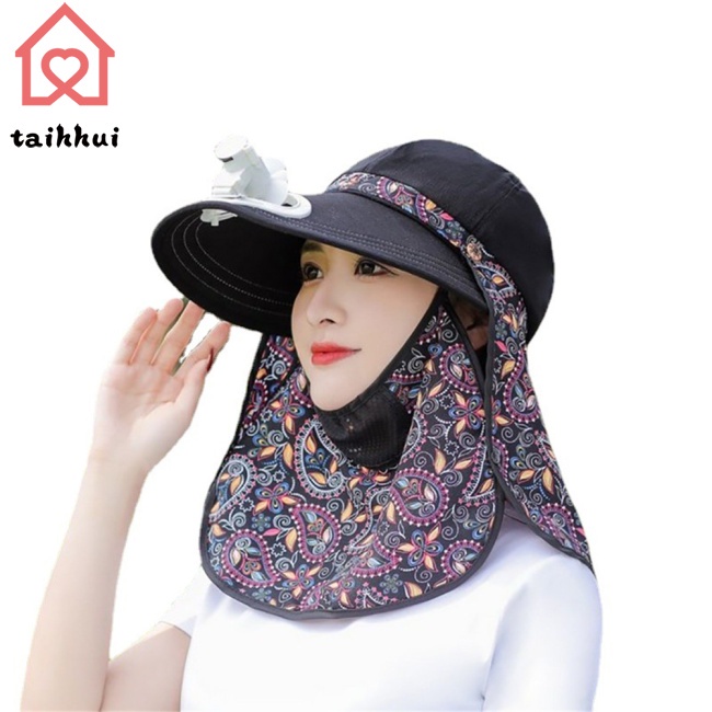 Mũ Chống Nắng Kèm Quạt Điện Tiện Dụng Khi Chạy Xe Ngoài Trời