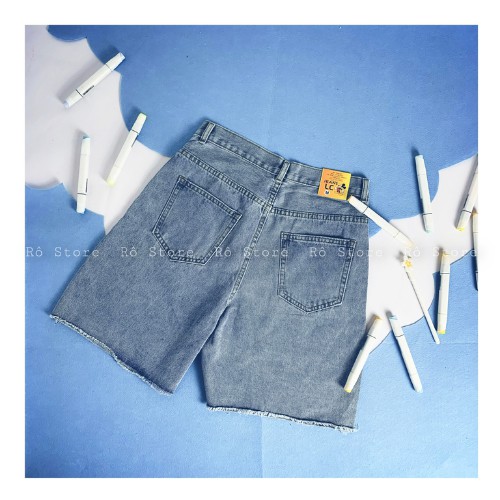 Quần short jean nữ ngố rách ống rộng RÔ STORE QS08