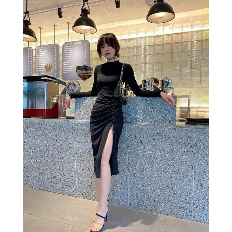 ĐẦM BODY ĐEN TD XẺ TÀ RÚT DÂY VỀ THÊM RỒI ĐÂY
