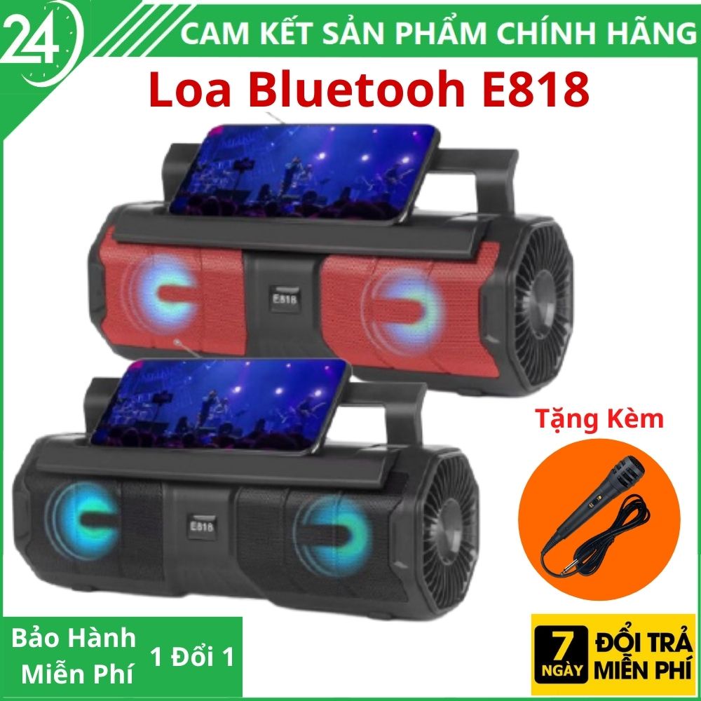 Loa bluetooth - Loa Karaoke Bluetooth E818 Tặng kèm mic hát karaoke âm thanh cực hay