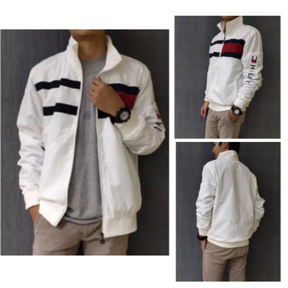 Áo Khoác tommy hilfiger Cổ Cao Phối Khóa Kéo Trẻ Trung Năng Động
