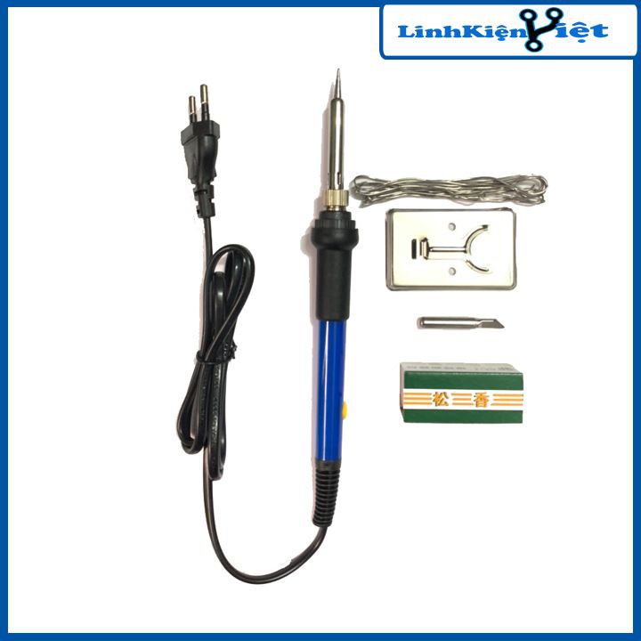 Tay Hàn Điều Chỉnh Nhiệt Độ TQ936 220V-60W + Thiếc Không Chì 0.8mm 1,5 Mét, Mũi Hàn Dao, Nhựa Thông, Giá Đỡ Mỏ Hàn
