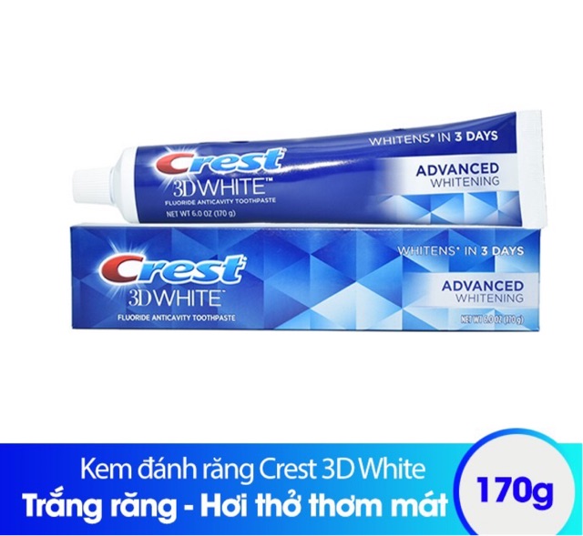 Kem đánh răng Crest 3D White trắng sáng 170g