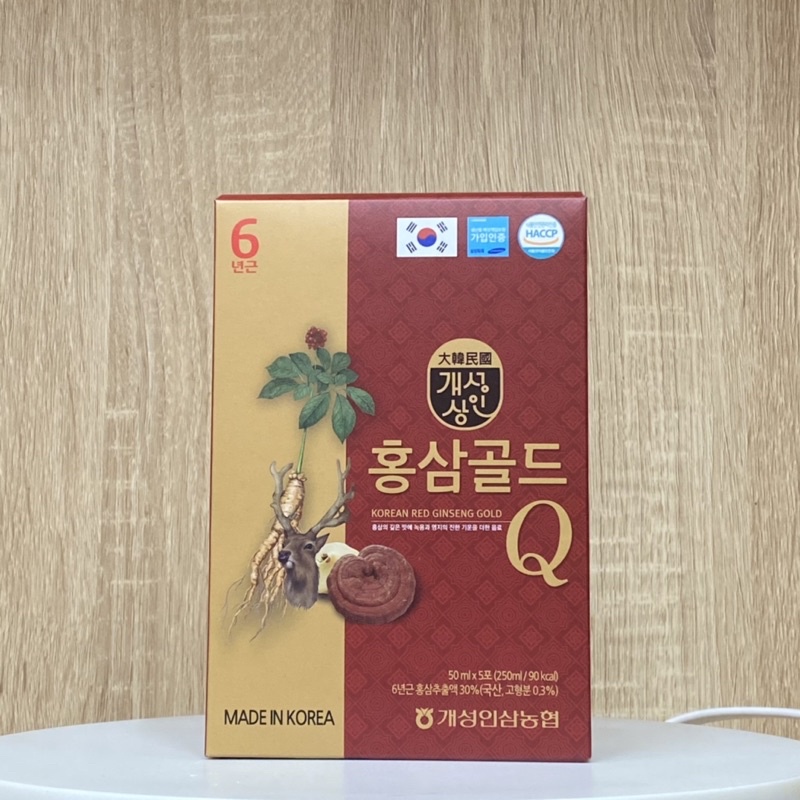 Nước Tinh Chất Hồng Sâm Nhung Hươu Linh Chi Gold Q Hàn Quốc Hộp 30 Gói X 50ml