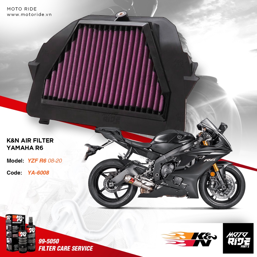 K&amp;N YA-6008 LỌC GIÓ ĐỘ CHO YAMAHA R6