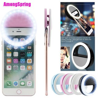 Amongspring✹ Vòng Đèn LED Kẹp Điện Thoại, Máy Tính Bảng, iPhone, Samsung, USB