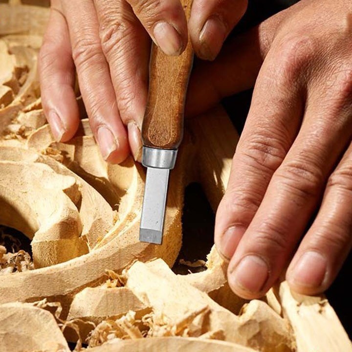 Bộ dao khắc đục tiện gỗ 12 món cao cấp V2