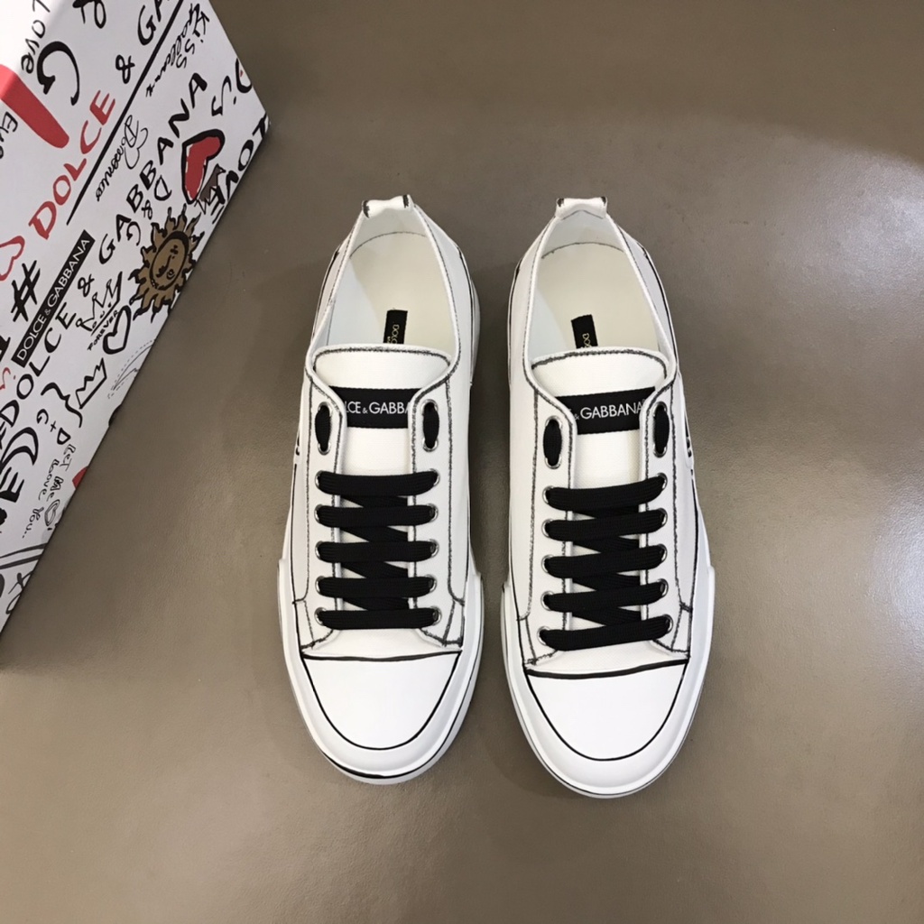 Giày sneaker nam da thật thời trang cao cấp Docle & Gabbana DG phong cách trẻ trung, cá tính